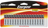 Energizer E92LP-16 Alkaline Battery, AAA Battery, Zinc, Manganese Dioxide,