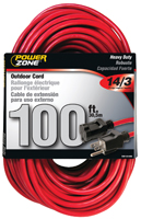 PowerZone OR514735/506735 Extension Cord, 14 AWG Cable, 100 ft L, 13 A, 125