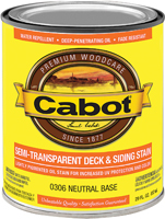Cabot 140.0000306.005 Deck and Siding Stain, Neutral Base, Liquid, 1 qt
