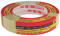 Scotch 2050.1 Masking Tape, 60.1 yd L, 1 in W, Paper Backing, Beige