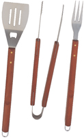 Omaha SBQ318-3-B Barbecue Tool Set with Handle and Hanger; 1.5 mm Gauge;