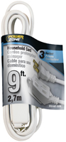 PowerZone OR660609 Extension Cord, 16 AWG Cable, 9 ft L, 13 A, 125 V, White