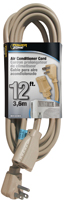 PowerZone OR681512 Extension Cord, SPT-3, Vinyl, Beige, For: Air conditioner