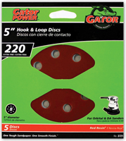 Gator 3721 Sanding Disc, 5 in Dia, 220 Grit, Extra Fine, Aluminum Oxide