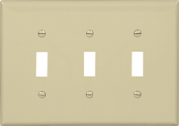 Eaton Wiring Devices PJ3V Mid-Size Wallplate, 3-Gang, Polycarbonate, Ivory