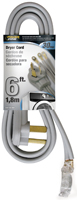 PowerZone ORD100306 Power Supply Dryer Cord, 10 AWG Cable, 6 ft L, 30 A, 250