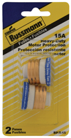 Bussmann BP/T-15 Plug Fuse, 15 A, 125 V, 10 kA Interrupt, Plastic Body, Low