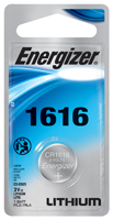 Energizer ECR1616BP Coin Cell Battery, CR1616 Battery, Lithium, Manganese