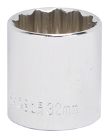 Vulcan MT6534185 Drive Socket, 32 mm Socket, 1/2 in Drive, 12-Point, Chrome