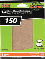 Gator 5031 Sanding Sheet, 4-1/2 in W, 5-1/2 in L, 150 Grit, Fine, Aluminum