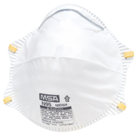 MSA 10102481 Harmful Disposable Respirator, One-Size Mask, Polyester, White