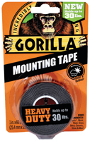 Gorilla 6055002 Mounting Tape, 60 in L, 1 in W, Black