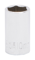 Vulcan MT6490171 Drive Socket, 10 mm Socket, 1/4 in Drive, 6-Point, Chrome