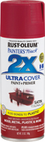 RUST-OLEUM PAINTER'S Touch 249082 Satin Spray Paint, Satin, Colonial Red, 12