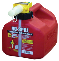 No-Spill 1415 Gas Can, 1.25 gal Capacity, Plastic, Red