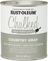 RUST-OLEUM Chalked 285141 Chalked Paint, Ultra Matte, Country Gray, 30 oz,