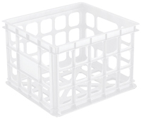 Sterilite 16928006 Stackable Storage Crate, Plastic, White