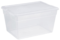 Sterilite 16598008 Storage Box, 56 qt Capacity, Plastic, Clear/White