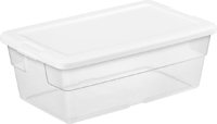 Sterilite 16428012 Storage Box, Plastic, Clear/White, 13-5/8 in L, 8-1/4 in