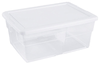 Sterilite 16448012 Storage Box, 16 qt Capacity, Plastic, White