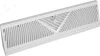 Imperial RG1627-A Baseboard Diffuser, 18 in L, 2-3/4 in W, Steel, White