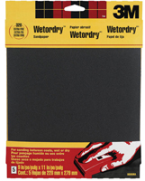 3M 9086 Sandpaper, 11 in L, 9 in W, 320 Grit, Extra Fine, Silicone Carbide