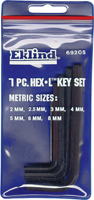 Eklind 69205 Hex Key Set, 7-Piece, Steel, Black