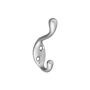 National Hardware V166 N273-524 Coat and Hat Hook, 75 lb, 2-Hook, Zinc,