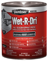 Gardner WET-R-DRI Series 0378-GA Roof Cement, 1 qt