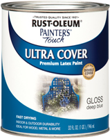 RUST-OLEUM PAINTER'S Touch 224428T Brush-On Paint, Gloss, Deep Blue, 1 qt