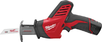 Milwaukee 2420-21 Reciprocating Saw Kit, 12 V Battery, Lithium-Ion Battery,
