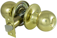 ProSource T3710V-PS Privacy Door Knob Lockset, Steel, Polished Brass
