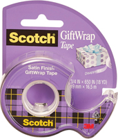 Scotch 15 Pop-Up Giftwrap Tape, 650 in L, 3/4 in W