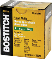 Bostitch SB16-200 Finish Nail, 2 in L, 16, Coated