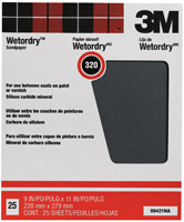 3M Wetordry 99421NA Sandpaper, 11 in L, 9 in W, Extra Fine, 320 Grit,