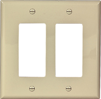 Eaton Wiring Devices PJ262V Wallplate, 4-1/2 in L, 4.56 in W, 2 -Gang,