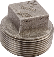 Prosource 31-1/2B Pipe Plug, 1/2 in, MPT, Square Head, Malleable Iron, SCH