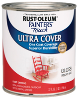 RUST-OLEUM PAINTER'S Touch 1966502 Brush-On Paint, Gloss, Apple Red, 1 qt