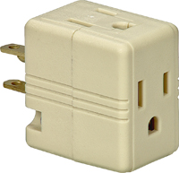 Eaton Wiring Devices BP1482V Outlet Adapter, 2 -Pole, 15 A, 125 V, 3