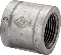 Worldwide Sourcing 21-1/2G Pipe Coupling, 1/2 in, Threaded, Malleable Steel,