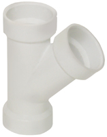 CANPLAS 192301L Pipe Wye, 1-1/2 in, Hub, PVC, White, SCH 40 Schedule