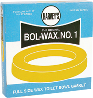 Harvey 007005-48 Wax Ring, 5-1/2 in Dia, Brown, For: 3 in and 4 in Waste