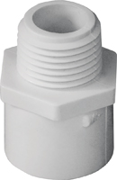 LASCO 436005BC Pipe Adapter, 1/2 in, MPT x Slip, PVC, White, SCH 40