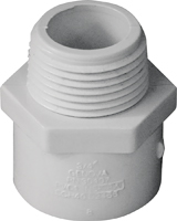 LASCO 436007BC Pipe Adapter, 3/4 in, MPT x Slip, PVC, White, SCH 40