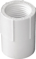 LASCO 435005BC Pipe Adapter, 1/2 in, Slip x FPT, PVC, White, SCH 40