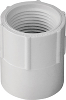 LASCO 435007BC Pipe Adapter, 3/4 in, Slip x FPT, PVC, White, SCH 40