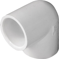 LASCO 406007BC Pipe Elbow, 3/4 in, Slip, 90 deg Angle, PVC, White, SCH 40