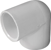 LASCO 406010BC Pipe Elbow, 1 in, Slip, 90 deg Angle, PVC, White, SCH 40