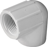 LASCO 407007BC Pipe Elbow, 3/4 in, Slip x FPT, 90 deg Angle, PVC, White, SCH