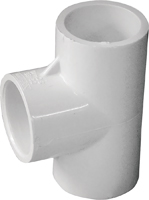 LASCO 401007BC Pipe Tee, 3/4 in, Slip, PVC, White, SCH 40 Schedule, 480 psi